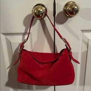 J. Crew Vibrant Red Suede Shoulder Bag